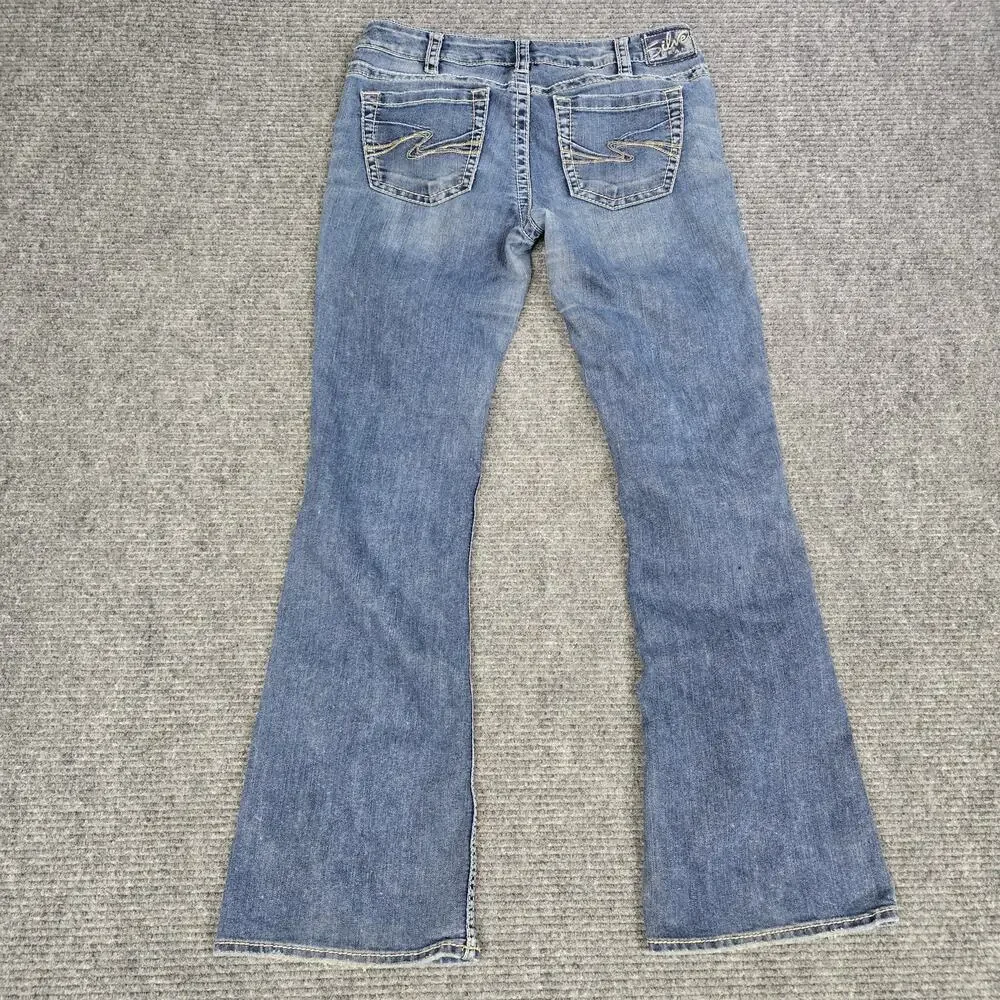 Silver Jeans Aiko Bootcut Womens 31x33 Blue Medium Wash Low Rise Stretch Denim